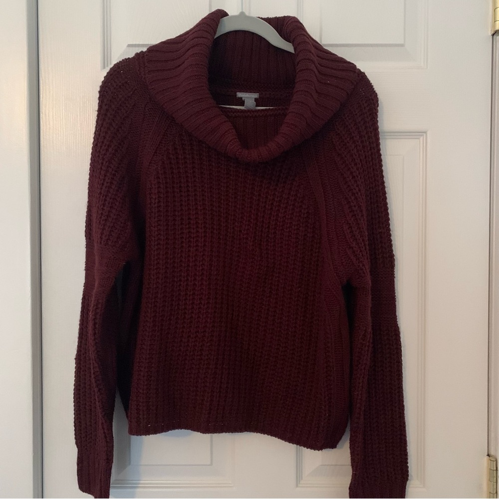 Maroon Cowl Neck Sweater